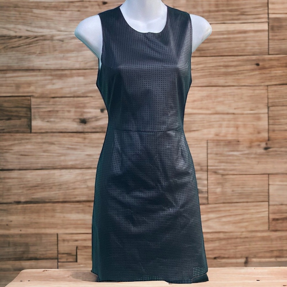 Stylestalker black mesh sleeveless moto biker chic dress 4